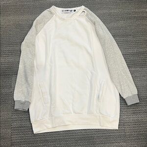 Laundry Room White and Gray Raglan Sweatshirt